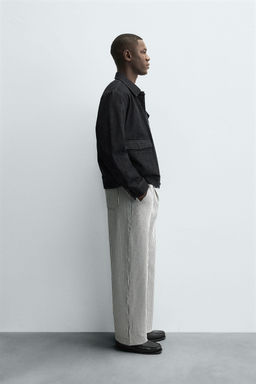 COMFORT STRIPED SEERSUCKER TROUSERS - Zara фото 4