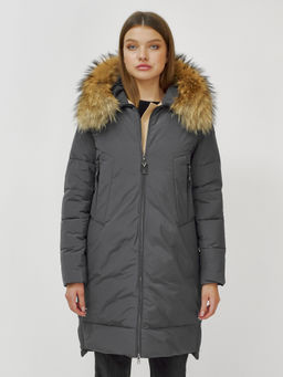 Куртка ПРЕМИУМ КЛАССА зимняя с мехом ЕНОТА, темно-серого цвета - Mtforce фото 13