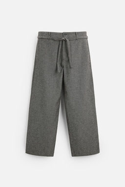 HERRINGBONE BELTED TROUSERS - Zara фото 6