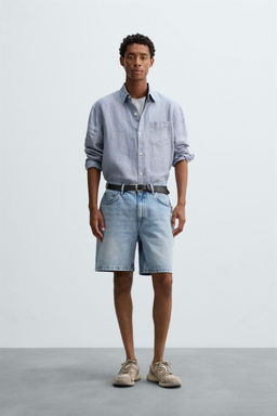 REGULAR FIT DENIM BERMUDA SHORTS - Zara фото 10