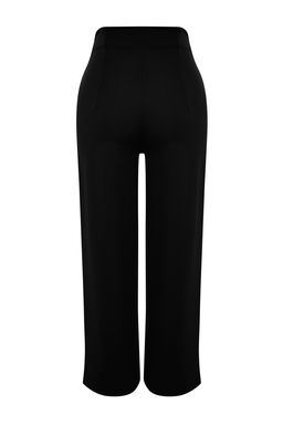 Siyah Culotte Fit Kesik Detayl? Yuksek Bel Pantolon TWOSS24PL00036