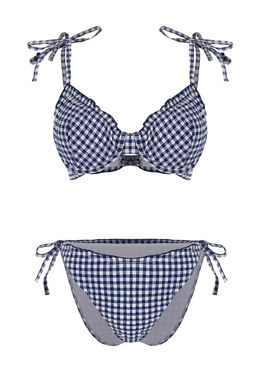 Mavi Ekose Desenli Dokulu F?rf?rl? Balconette Kapl? Normal Bel Regular Bikini Tak?m? TBESS26BT00018