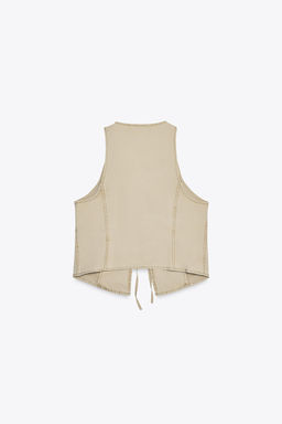 WASHED-EFFECT WAISTCOAT TOP - Zara фото 3