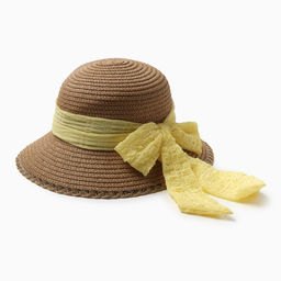 Шляпа для девочки MINAKU «Принцесса», светло-коричневая, размер 52