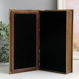 Шкатулка - книга «Старинная карта и часы», металл, искусственная кожа, 20×12×4 см