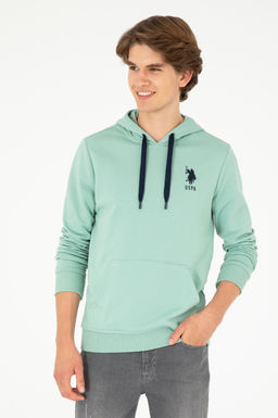 Мужская базовая толстовка зеленого цвета - U.s. polo assn фото 3