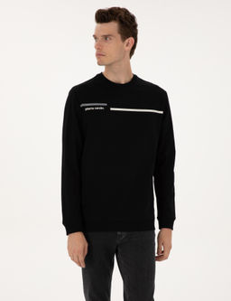 Siyah Regular Fit Sweatshirt - Pierre cardin фото 3