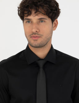 Siyah Slim Fit Uzun Kollu G_mlek