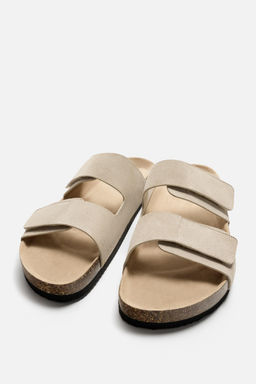 DOUBLE STRAP LEATHER SANDALS - Zara фото 2