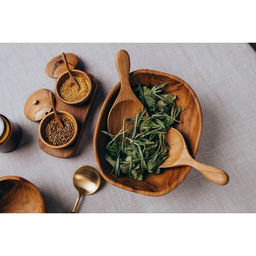 Тарелка, 20×18×8 см, тиковое дерево