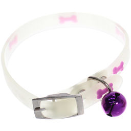 Цена за 6 шт. Ошейник для кошек с колокольчиком 1*30см "Neon-Кость" светящийся Ultramarine