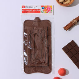 Форма для шоколада Доляна «Дробленый шоколад», 21.2×10.6×1 см, коричневая