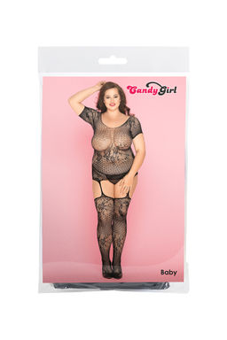 Костюм-сетка и стринги Candy Girl Baby черные, 2XL  фото 5