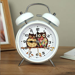 Будильник Совы 16 см / 668-8 белый /уп 60/737946 - Галеонтрейд фото 2