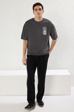 TRENDYOL MAN Lacivert Oversize/Genis Kesim K?sa Kollu Sanat Bask?l? 100% Pamuklu T-Shirt TMNSS21TS3559 - Trendyolmilla фото 37