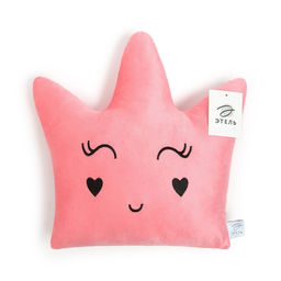 Подушка Этель Корона розовая 48х38см, велюр, 100% п/э  фото 5