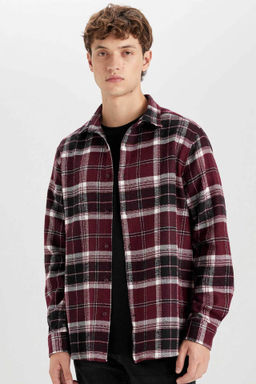 Regular Fit Kareli Flanel Uzun Kollu Gomlek - Defacto фото 2