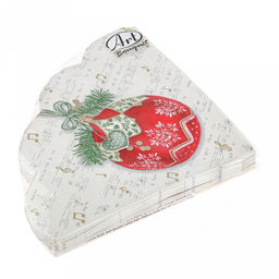 Салфетки бумажные "Art Bouquet Rondo" д32см, 3-х слойные, 12 штук в упаковке, 100% целлюлоза, "Музыкальный шар" (Россия)