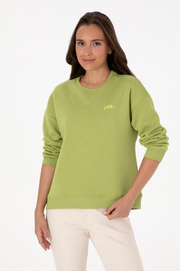 Kad_n F_st_k Ye_ili _ardonlu Bisiklet Yaka Basic Sweatsh_rt
