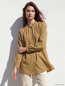 ?izgili Oversize Kad?n G?mlek Tunik
