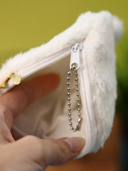 Кошелёк плюшевый "White octopus", white (10*12 см)