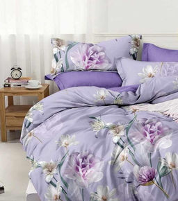 Постельное белье поплин эксклюзив на молнии - Лиловая фантазия Семейный (нав.70х70)