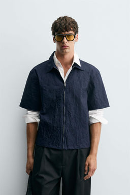 CREASED-EFFECT ZIP-UP SHIRT - Zara фото 2