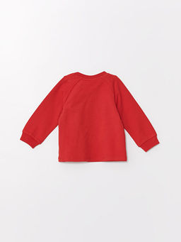 Bisiklet Yaka Mickey Mouse Bask?l? Erkek Bebek Sweatshirt
