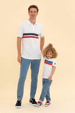 Мужская белая футболка с воротником-поло Неожиданная скидка в корзине