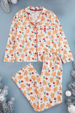 Trendyolmilla Mavi %100 Pamuklu Y?lbas? Temal? Orme Pijama Tak?m? THMAW22PT1204  фото 6