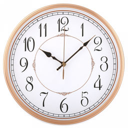 Часы настенные "Гран-маркиз" д31-33см, h5,4см, мягкий ход, циферблат белый; цифры арабские, черный; корпус пластик, белый/медный, в коробке (Китай)