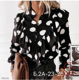 Классическая блузка в крупный горох - Bruno фото 2