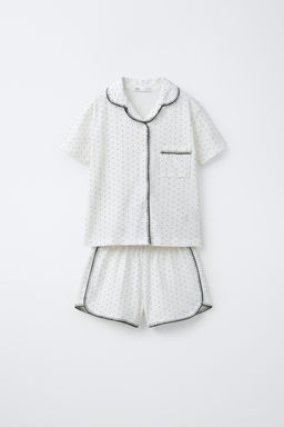 6-14 A?OS/ PIJAMA CAMISERO TOPITOS / Crudo