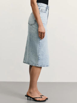 Джинсовая юбка миди с разрезом спереди / Zarina  фото 4