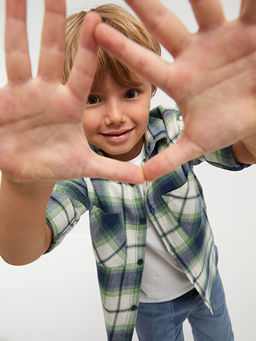 Ekose Uzun Kollu Erkek ?ocuk G?mlek