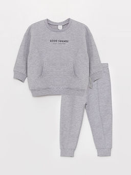 Bisiklet Yaka Erkek Bebek Sweatshirt ve E?ofman Alt 2li