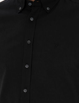 Siyah Slim Fit Keten Kar___ml_ K_sakol G_mlek