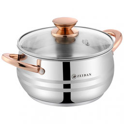 Кастрюля нерж 6,1 л (24 см) ZEIDAN, с крышкой , арт. Z-501071