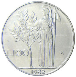 100 лир 1982 года Италия