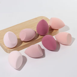 Спонжи для макияжа, набор - 8 шт., увеличиваются при намокании, розовые