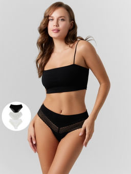 Трусы женские слипы мультипак (3 шт.) в белом и черном цвете белый 412538-3