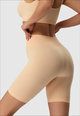 TEKSA Шорты женские высокая талия WHS 001 beige rose