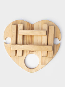 Столик - поднос для вина в форме сердца Adelica, с менажницей и складными ножками, на 2 персоны, d=30?1.8 см, дерево берёза