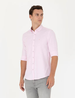 Pembe Slim Fit Uzun Kollu G_mlek