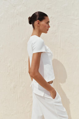 T-SHIRT WITH TEXTURED HEART - Zara фото 11