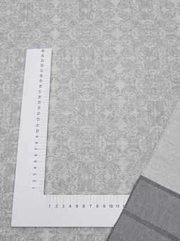 Крой скатерти жаккард Цветочная арабеска цв.серый, 1.90м*2.55м, лен-51%, хлопок-49% - Купава фото 7