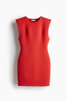 Vestido interlock con hombreras