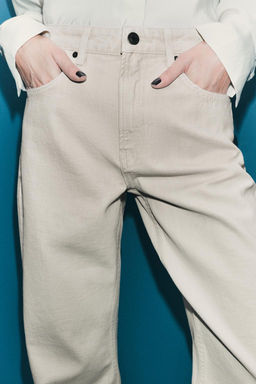 ZW COLLECTION STRAIGHT-LEG MID-RISE JEANS - Zara фото 3