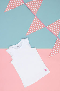 U. S. Polo Assn Белая футболка без рукавов для девочки