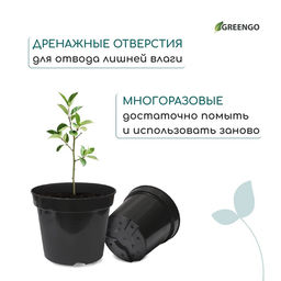 Горшок для рассады, 10 л, d=29 см, h=22.5 см, чёрный, Greengo